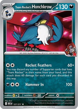 Team Rocket's Honchkrow (ASC 127)