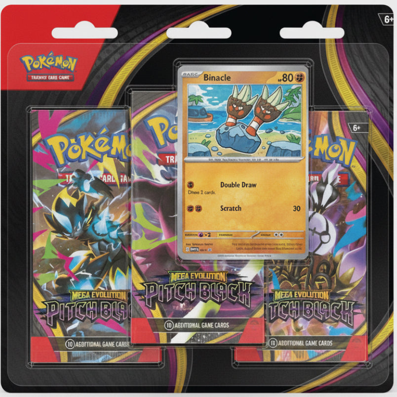 Pokemon TCG: Mega Evolution 5 - Pitch Black 3-Pack Blister - Binacle