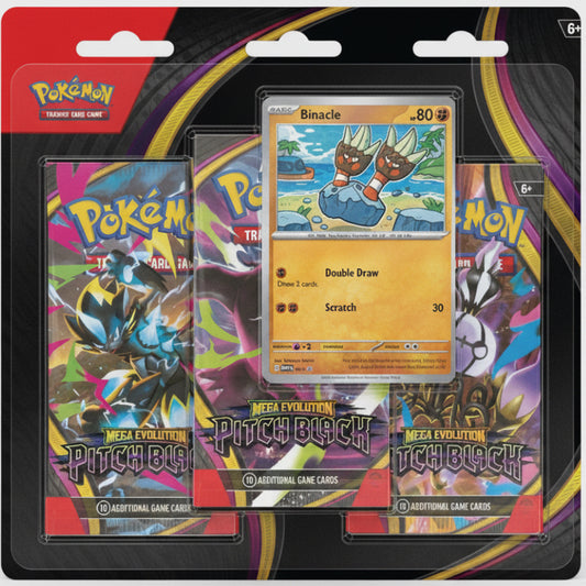 Pokemon TCG: Mega Evolution 5 - Pitch Black 3-Pack Blister - Binacle