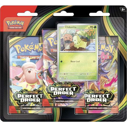 Pokemon TCG: Mega Evolution 3 - Perfect Order 3-Pack Blister - Chikorita